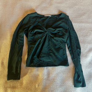 Abercrombie Green Twist Front Top